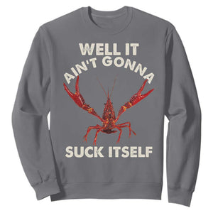 Funny Cajun Crawfish Sweatshirt It Aint Gonna Suck Itself Lobster Crawfish Boil TS10 Charcoal Print Your Wear