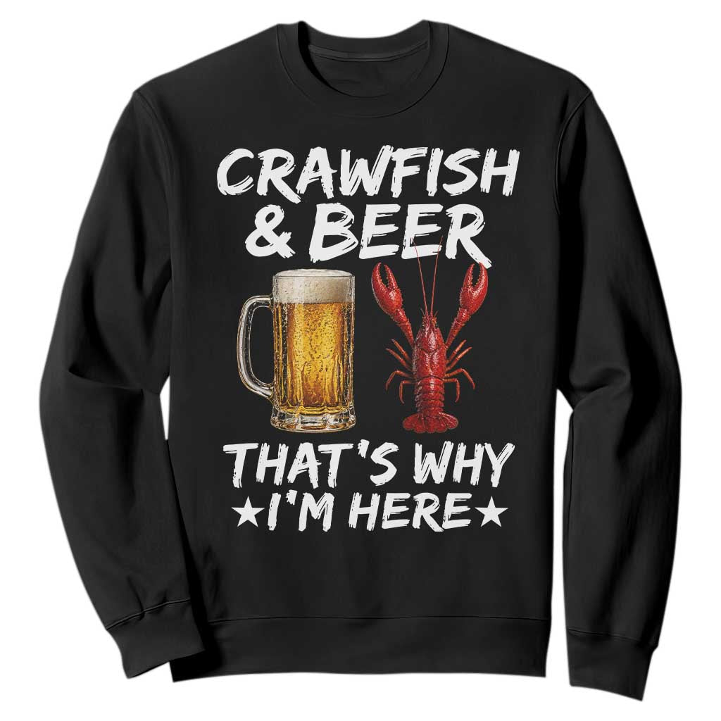 Crawfish Beer Lovers Sweatshirt Funny Crawfish Cajun Seafood Festival Daddy Crawfish TS10 Black Print Your Wear
