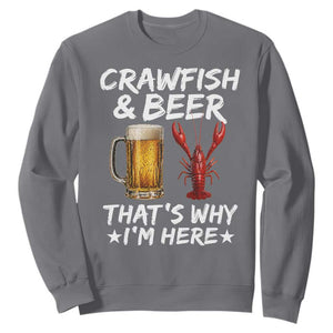 Crawfish Beer Lovers Sweatshirt Funny Crawfish Cajun Seafood Festival Daddy Crawfish TS10 Charcoal Print Your Wear