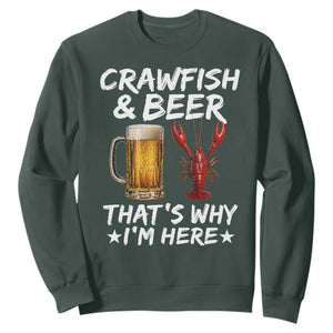 Crawfish Beer Lovers Sweatshirt Funny Crawfish Cajun Seafood Festival Daddy Crawfish TS10 Dark Forest Green Print Your Wear