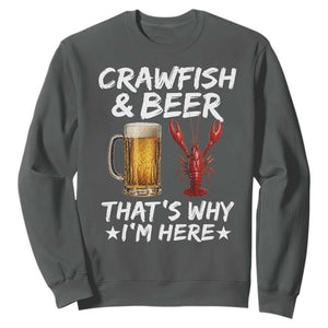 Crawfish Beer Lovers Sweatshirt Funny Crawfish Cajun Seafood Festival Daddy Crawfish TS10 Dark Heather Print Your Wear