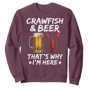 Crawfish Beer Lovers Sweatshirt Funny Crawfish Cajun Seafood Festival Daddy Crawfish TS10 Maroon Print Your Wear
