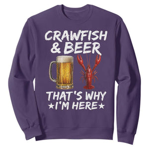 Crawfish Beer Lovers Sweatshirt Funny Crawfish Cajun Seafood Festival Daddy Crawfish TS10 Purple Print Your Wear