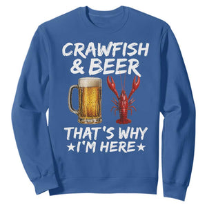 Crawfish Beer Lovers Sweatshirt Funny Crawfish Cajun Seafood Festival Daddy Crawfish TS10 Royal Blue Print Your Wear