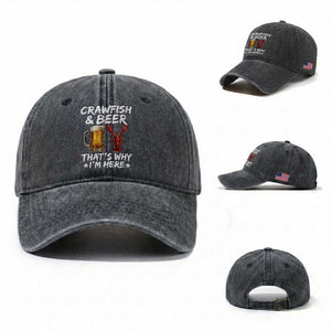 Crawfish Beer Lovers Washed Cotton Baseball Cap Funny Crawfish Cajun Seafood Festival Daddy Crawfish TS10 Washed Cap Universal Fit Dark Gray Print Your Wear