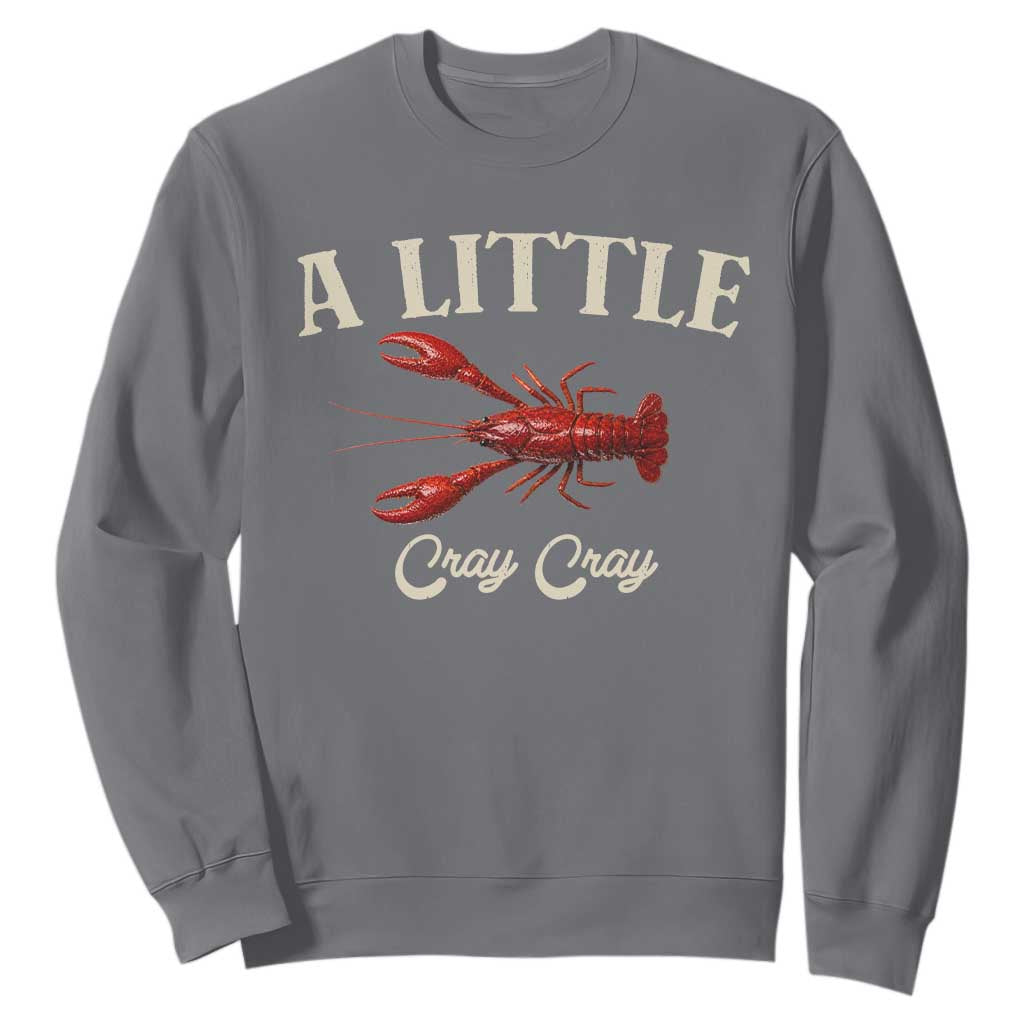 Crawfish Lovers Sweatshirt A Little Cray Crayfish Boils Cajun Seafood Festival TS10 Charcoal Print Your Wear