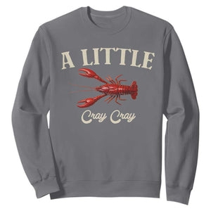 Crawfish Lovers Sweatshirt A Little Cray Crayfish Boils Cajun Seafood Festival TS10 Charcoal Print Your Wear