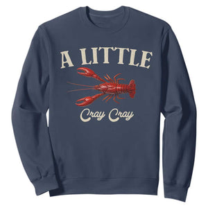 Crawfish Lovers Sweatshirt A Little Cray Crayfish Boils Cajun Seafood Festival TS10 Navy Print Your Wear