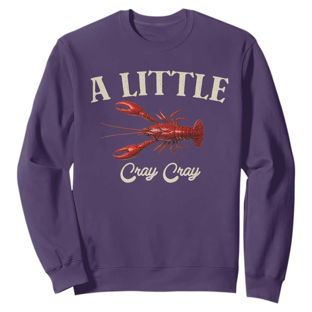 Crawfish Lovers Sweatshirt A Little Cray Crayfish Boils Cajun Seafood Festival TS10 Purple Print Your Wear