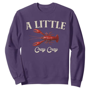 Crawfish Lovers Sweatshirt A Little Cray Crayfish Boils Cajun Seafood Festival TS10 Purple Print Your Wear