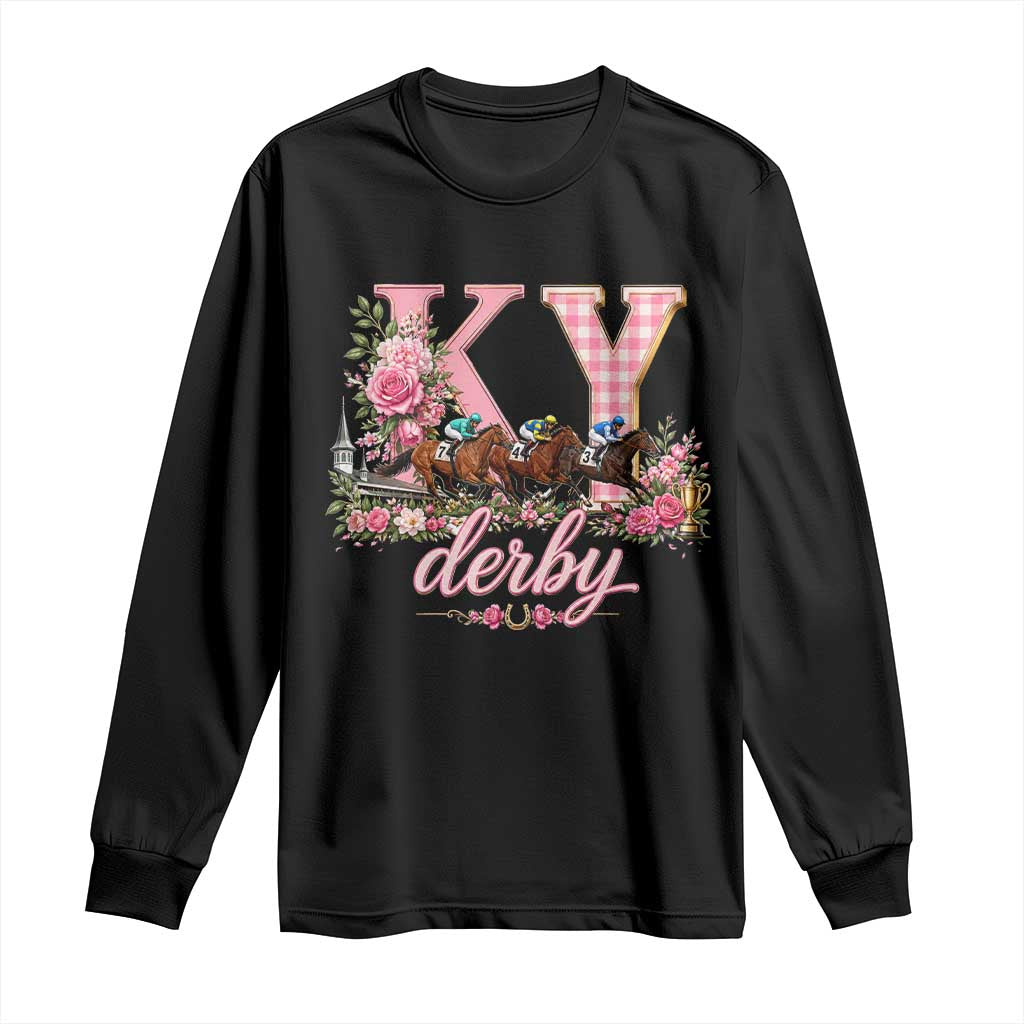 Horse Racing KY Derby Day Vibes Long Sleeve Shirt This is My Derby Day Dress TS10 Black Print Your Wear