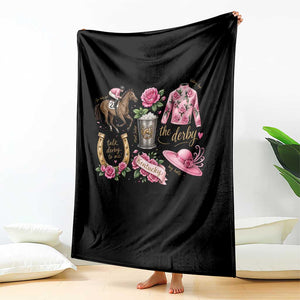 Horse Racing Derby Day Throw Blanket Doodles Funny Silks Jockey TS10 Print Your Wear