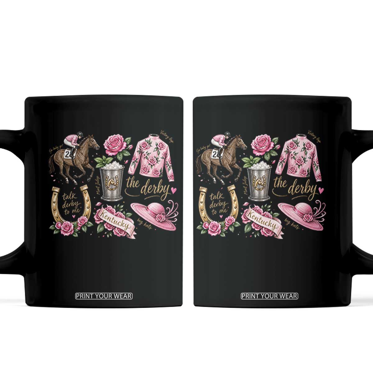 Horse Racing Derby Day Coffee Mug Doodles Funny Silks Jockey TS10 Black Print Your Wear