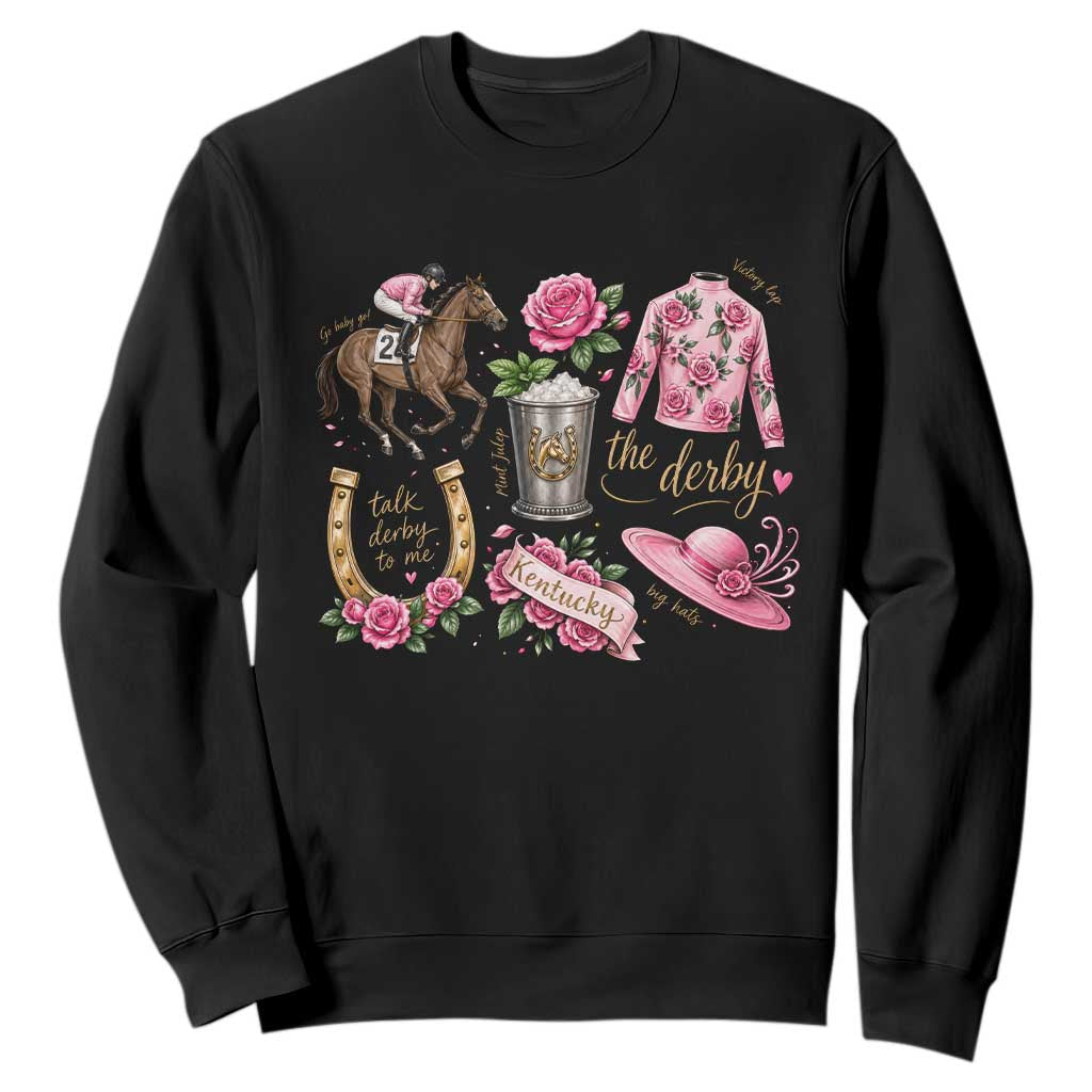 Horse Racing Derby Day Sweatshirt Doodles Funny Silks Jockey TS10 Black Print Your Wear