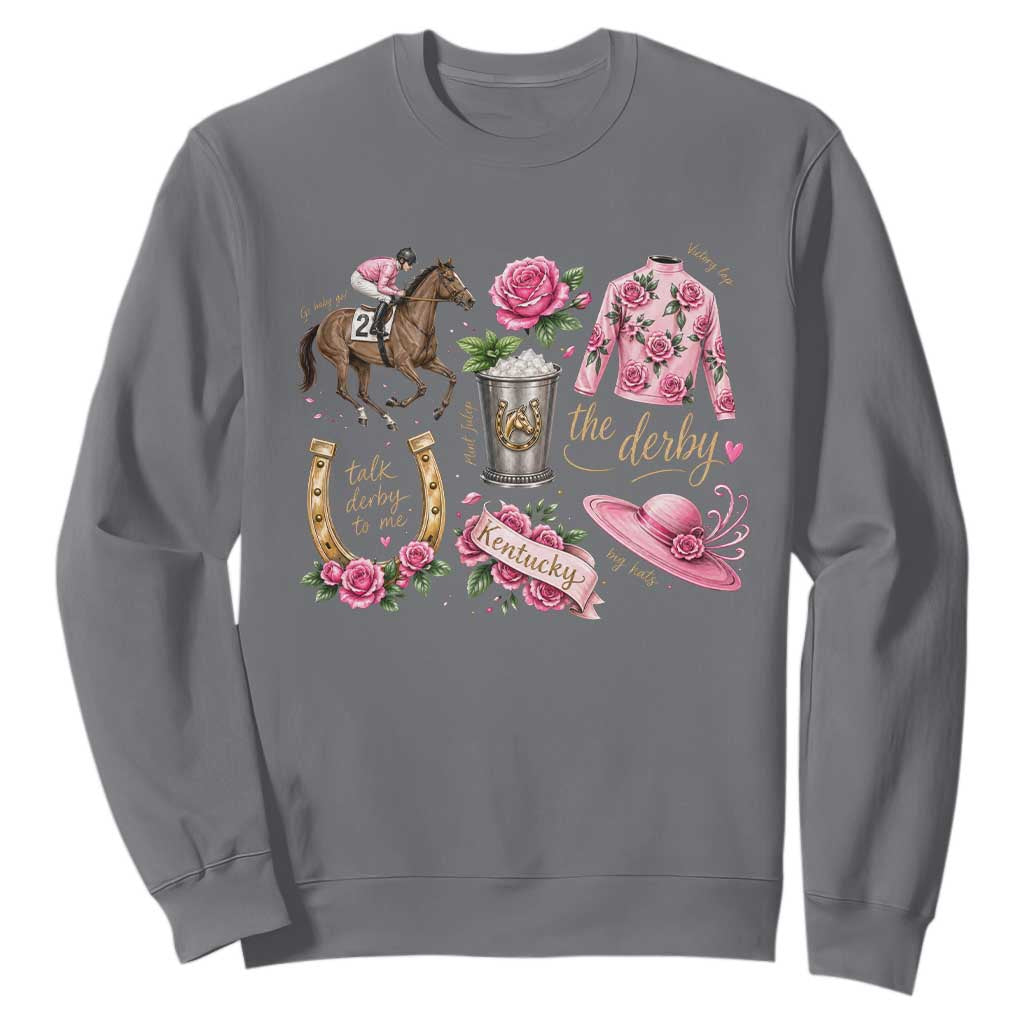 Horse Racing Derby Day Sweatshirt Doodles Funny Silks Jockey TS10 Charcoal Print Your Wear