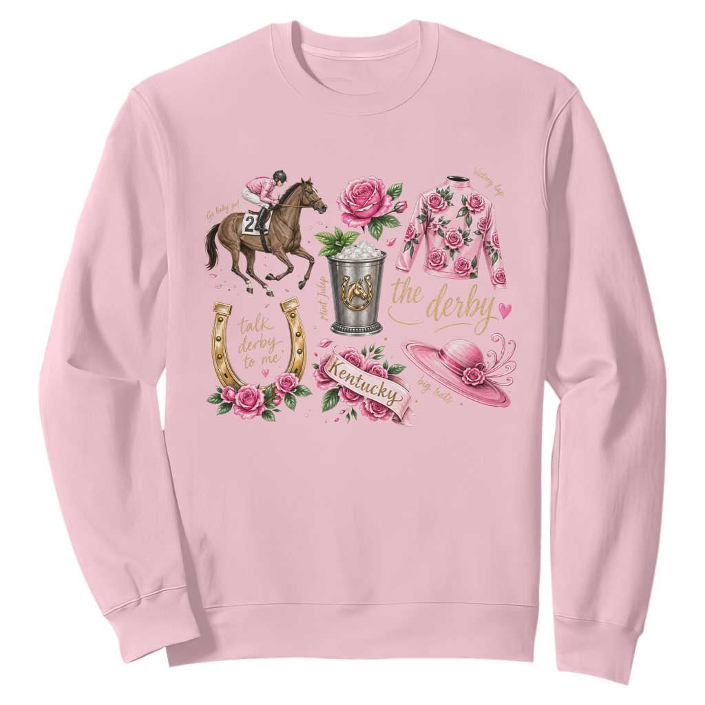 Horse Racing Derby Day Sweatshirt Doodles Funny Silks Jockey TS10 Light Pink Print Your Wear