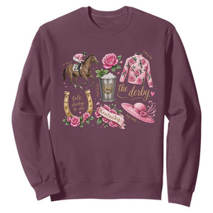 Horse Racing Derby Day Sweatshirt Doodles Funny Silks Jockey TS10 Maroon Print Your Wear