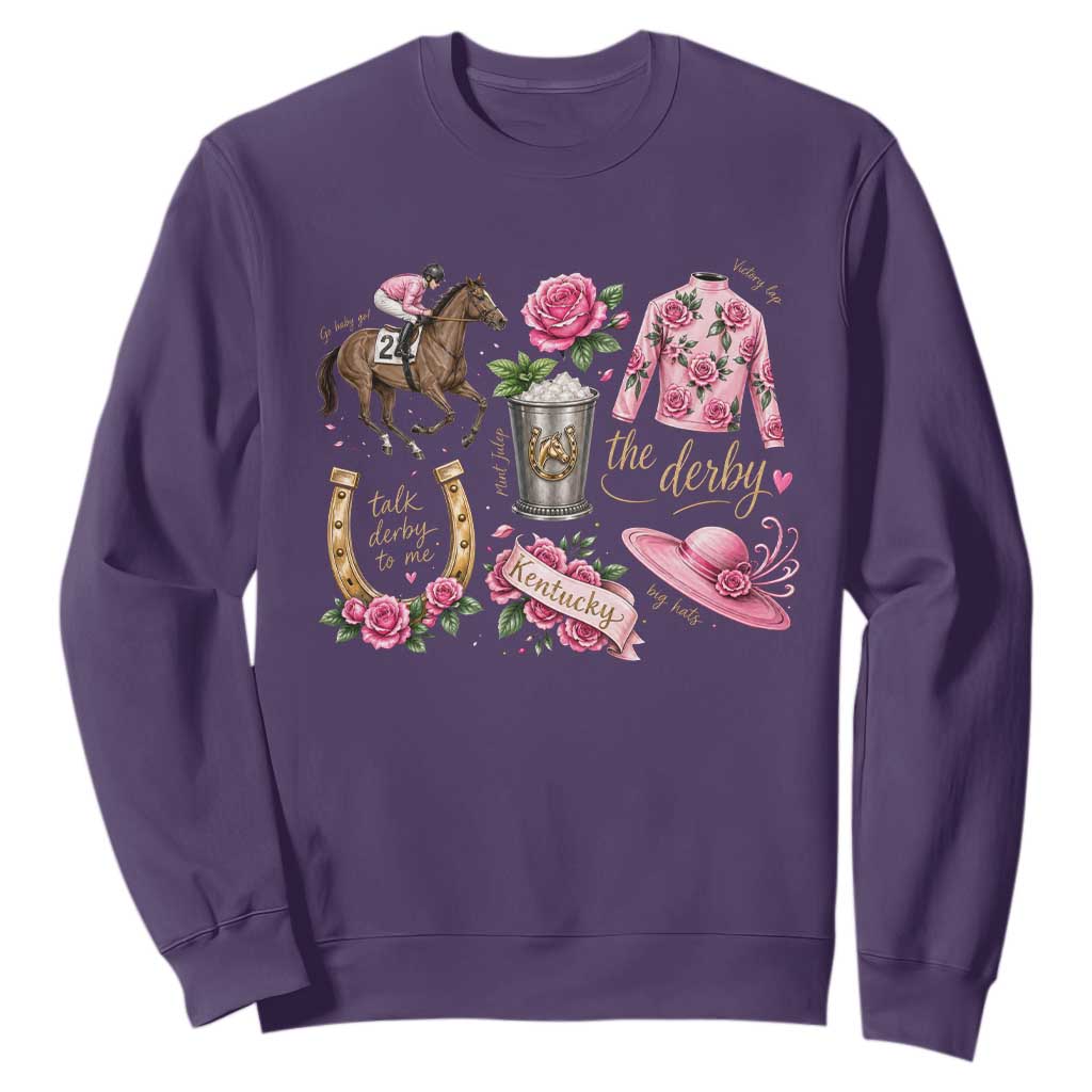 Horse Racing Derby Day Sweatshirt Doodles Funny Silks Jockey TS10 Purple Print Your Wear