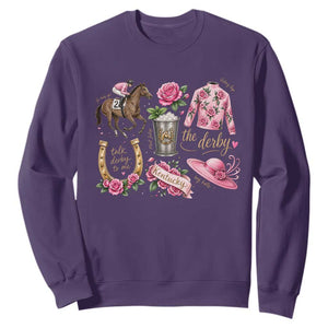 Horse Racing Derby Day Sweatshirt Doodles Funny Silks Jockey TS10 Purple Print Your Wear