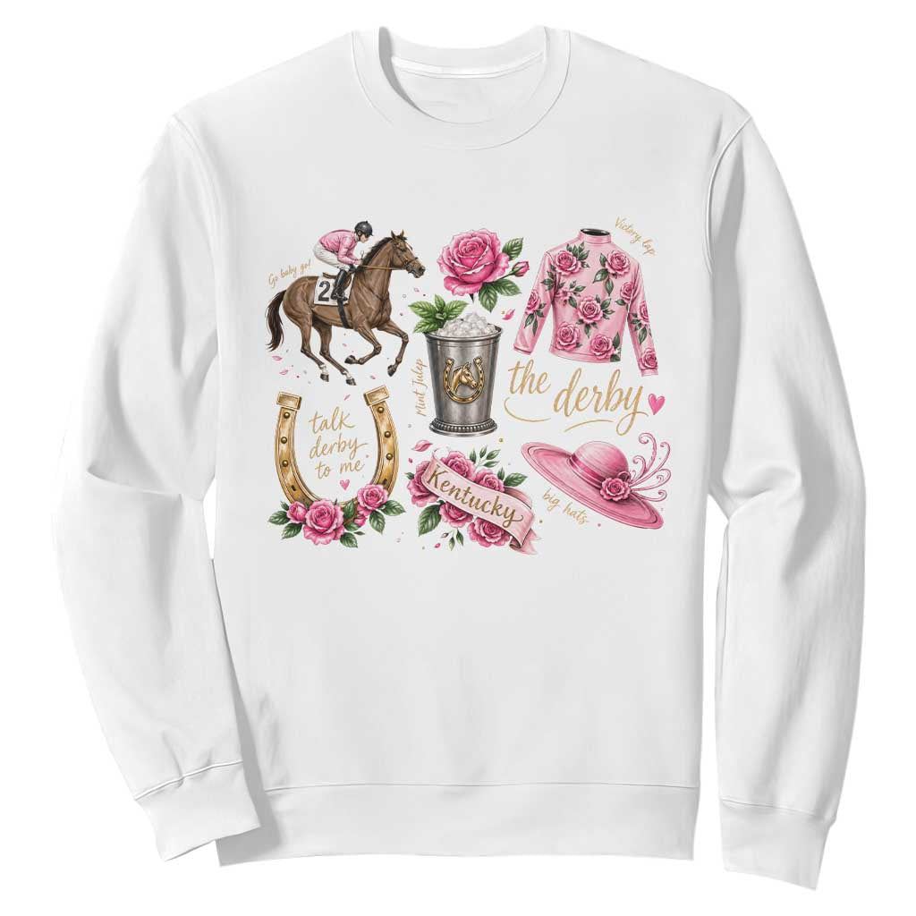 Horse Racing Derby Day Sweatshirt Doodles Funny Silks Jockey TS10 White Print Your Wear