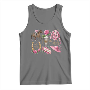 Horse Racing Derby Day Tank Top Doodles Funny Silks Jockey TS10 Black Heather Print Your Wear