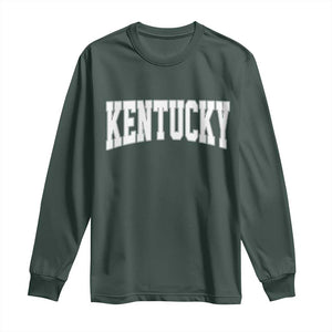 Kentucky Long Sleeve Shirt Retro Varsity Kentucky Lover KY State TS10 Dark Forest Green Print Your Wear