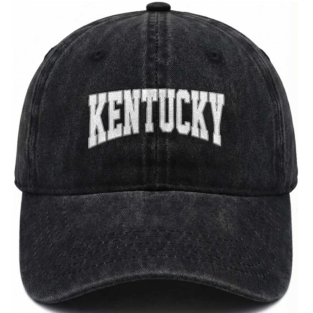 Kentucky Washed Cotton Baseball Cap Retro Varsity Kentucky Lover KY State TS10 Print Your Wear
