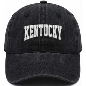 Kentucky Washed Cotton Baseball Cap Retro Varsity Kentucky Lover KY State TS10 Print Your Wear