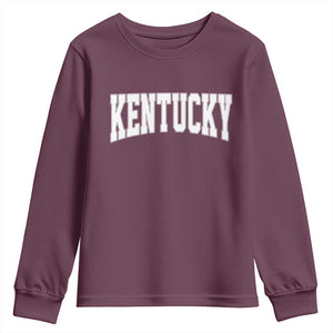 Kentucky Youth Sweatshirt Retro Varsity Kentucky Lover KY State TS10 Maroon Print Your Wear
