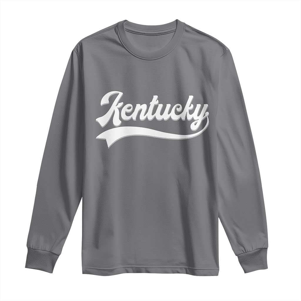 Vintage Kentucky Long Sleeve Shirt Varsity Script Retro Sports Jersey Style TS10 Charcoal Print Your Wear