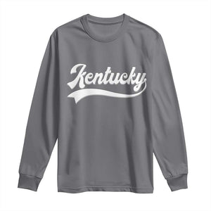 Vintage Kentucky Long Sleeve Shirt Varsity Script Retro Sports Jersey Style TS10 Charcoal Print Your Wear