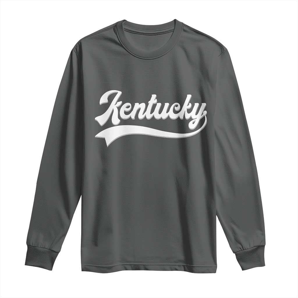 Vintage Kentucky Long Sleeve Shirt Varsity Script Retro Sports Jersey Style TS10 Dark Heather Print Your Wear
