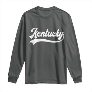Vintage Kentucky Long Sleeve Shirt Varsity Script Retro Sports Jersey Style TS10 Dark Heather Print Your Wear