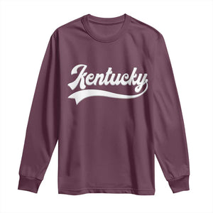 Vintage Kentucky Long Sleeve Shirt Varsity Script Retro Sports Jersey Style TS10 Maroon Print Your Wear
