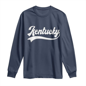 Vintage Kentucky Long Sleeve Shirt Varsity Script Retro Sports Jersey Style TS10 Navy Print Your Wear