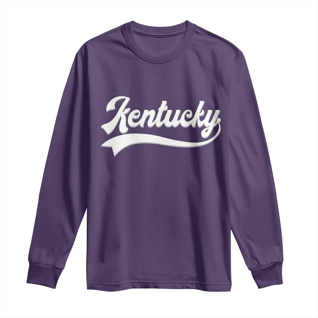 Vintage Kentucky Long Sleeve Shirt Varsity Script Retro Sports Jersey Style TS10 Purple Print Your Wear