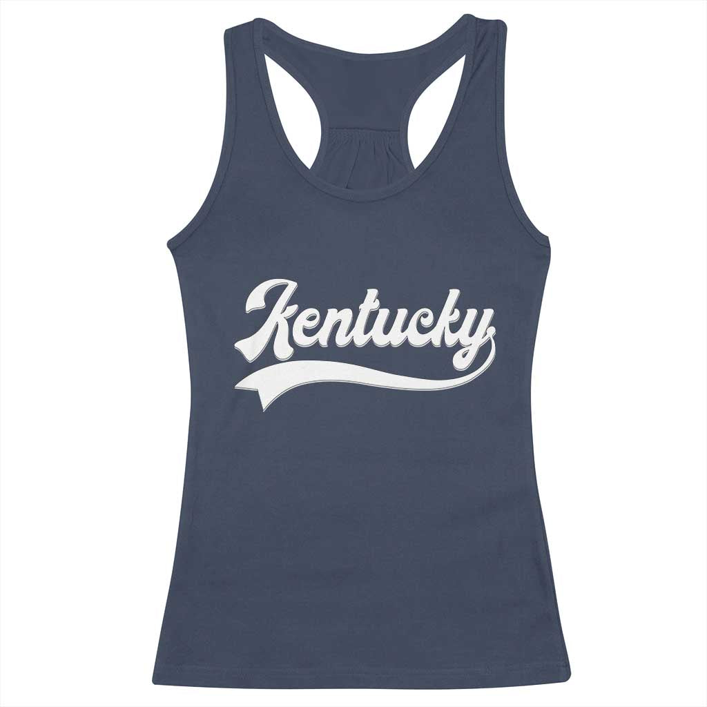 Vintage Kentucky Racerback Tank Top Varsity Script Retro Sports Jersey Style TS10 Navy Print Your Wear
