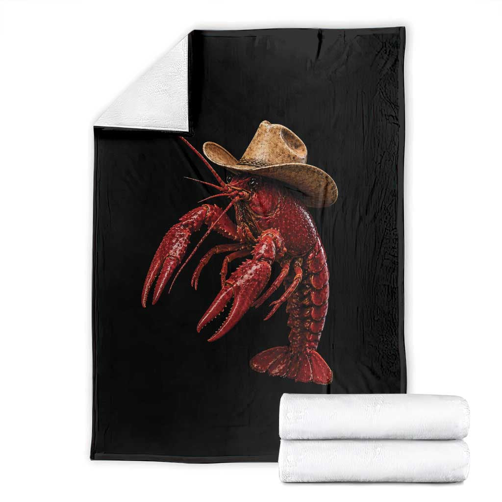 Cowboy Crawfish Throw Blanket Yeeclaw Western Country Seafood Lobster Cajun Lovers TS10 Black Print Your Wear