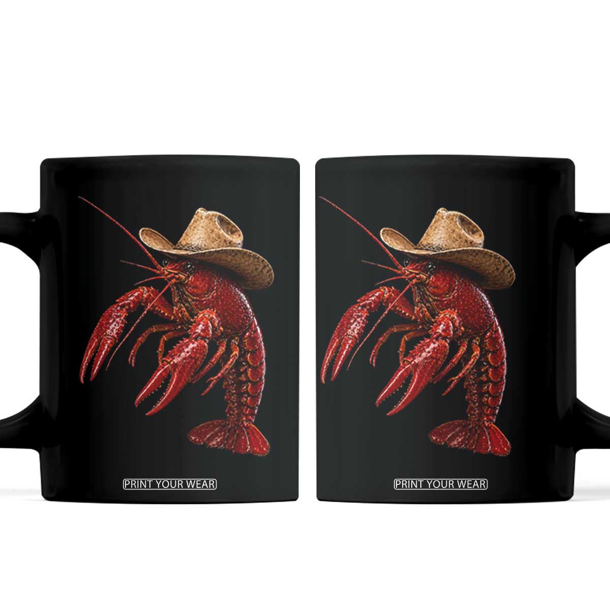 Cowboy Crawfish Coffee Mug Yeeclaw Western Country Seafood Lobster Cajun Lovers TS10 Black Print Your Wear