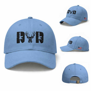 Hunting Dad Baseball Cap Fathers Day Gun Lovers Hunter Dad TS10 Baseball Cap Universal Fit Light Blue Print Your Wear