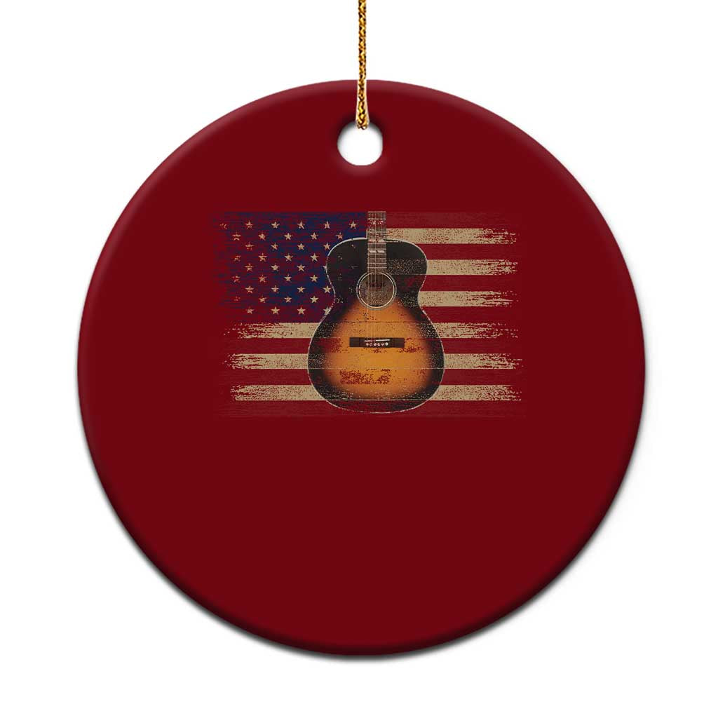 USA Flag Guitar Player Ceramic Ornament Retro 4th of July Musician Guitarist TS10 1pc Red Print Your Wear