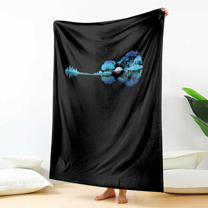Guitar Lake Throw Blanket Retro Tree Shadow Acoustic Guitarist Musician TS10 Print Your Wear