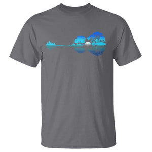 Guitar Lake T Shirt Retro Tree Shadow Acoustic Guitarist Musician TS10 Charcoal Print Your Wear