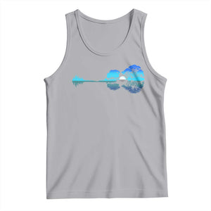 Guitar Lake Tank Top Retro Tree Shadow Acoustic Guitarist Musician TS10 Athletic Heather Print Your Wear