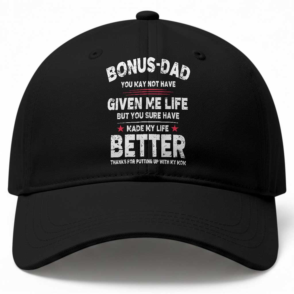 Bonus dad Baseball Cap Step Dad Fathers Day TS10 Print Your Wear