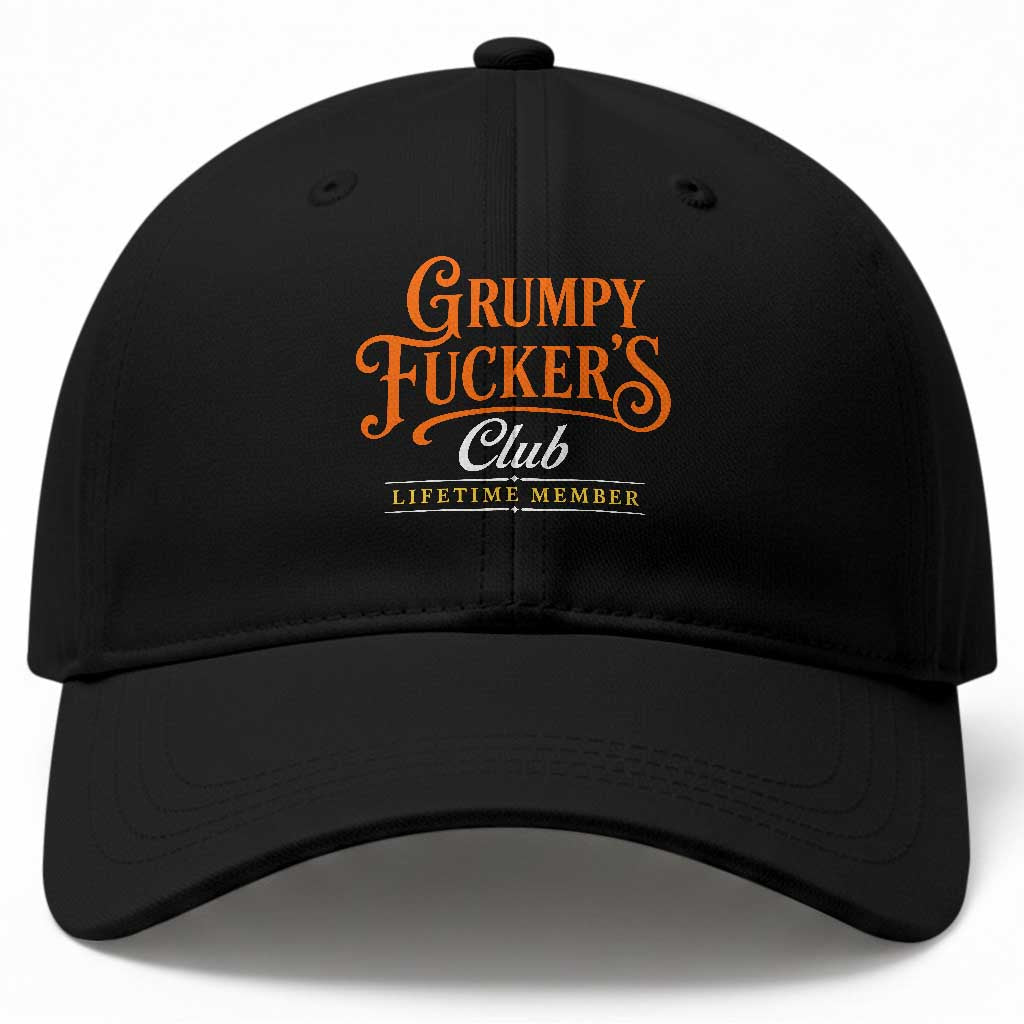 Grumpy Fuckers Club Lifetime Member Baseball Cap Gag Gift Birthday Husband Dad Fathers Day TS10 Print Your Wear