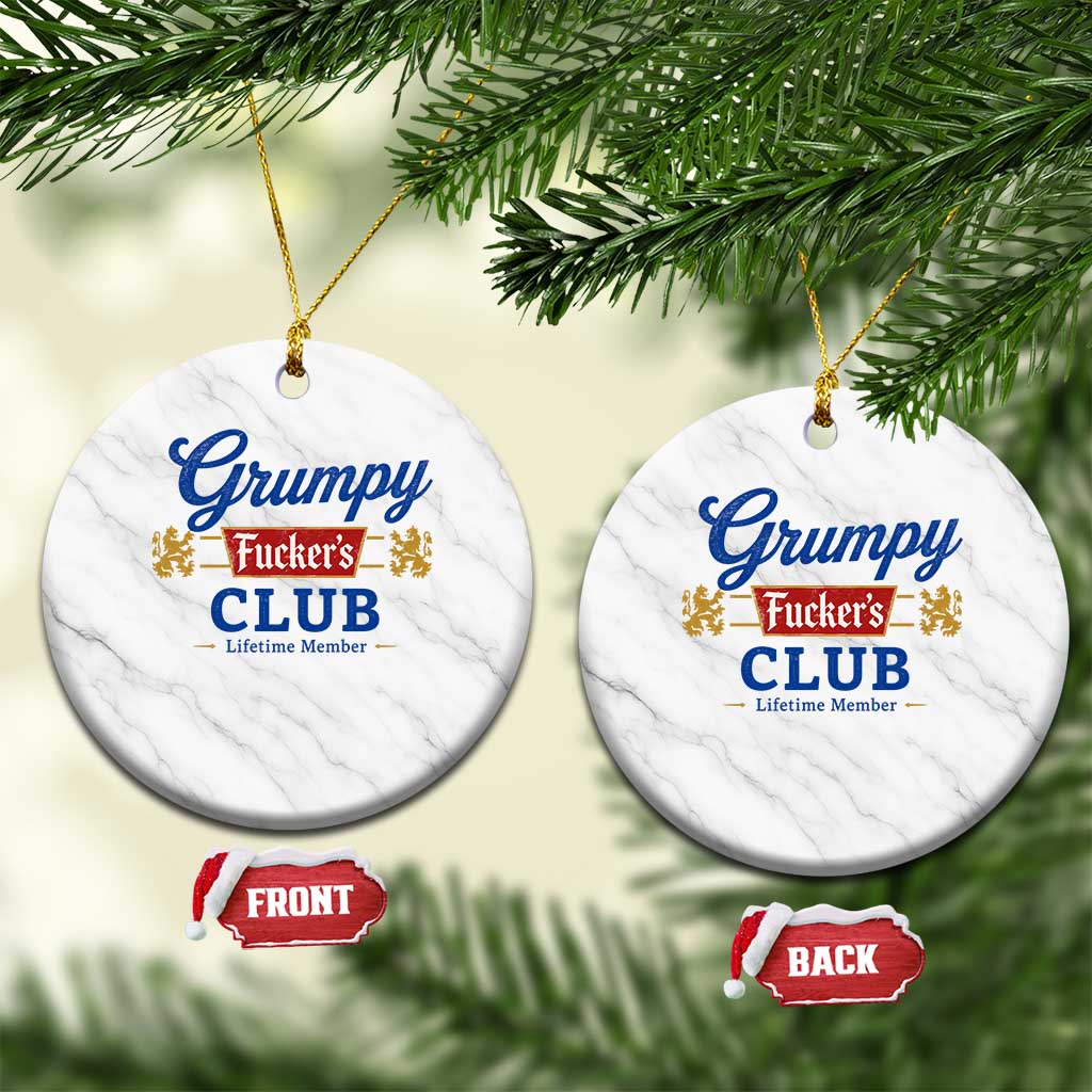 Grumpy Fuckers Club Lifetime Member Ceramic Ornament Sarcastic Gag Gift Birthday Husband Dad Fathers Day TS10 1pc White Marble Print Your Wear