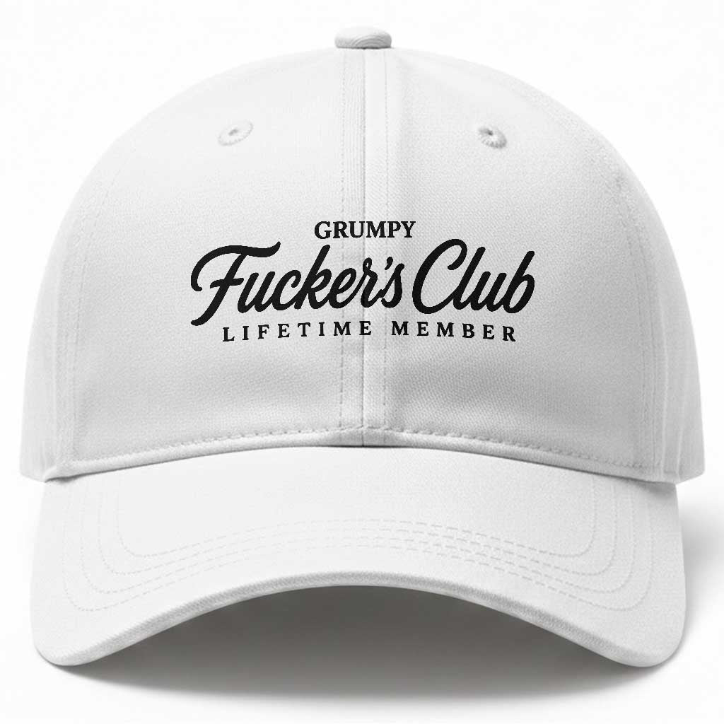 Vintage Grumpy Fuckers Club Lifetime Member Baseball Cap Gag Gift Birthday Husband Dad Fathers Day TS10 Print Your Wear