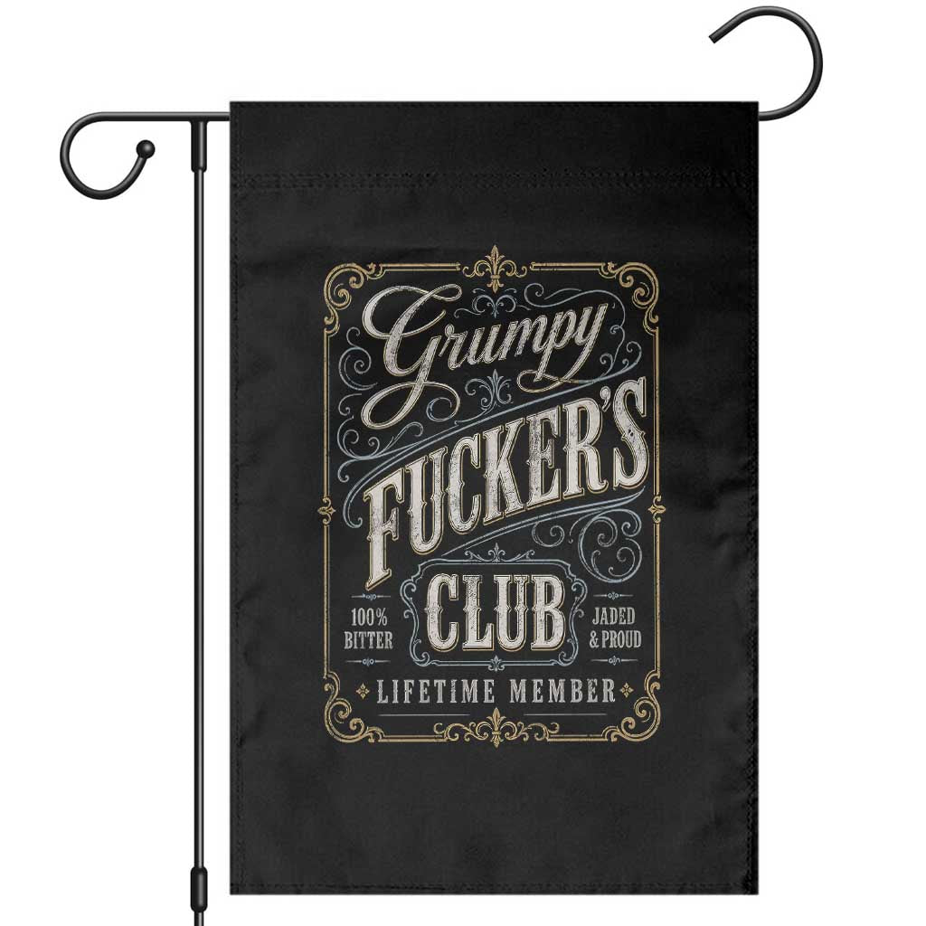 Vintage Grumpy Fuckers Club Lifetime Member Garden Flag Retro Birthday Husband Dad Fathers Day TS10 Black Print Your Wear