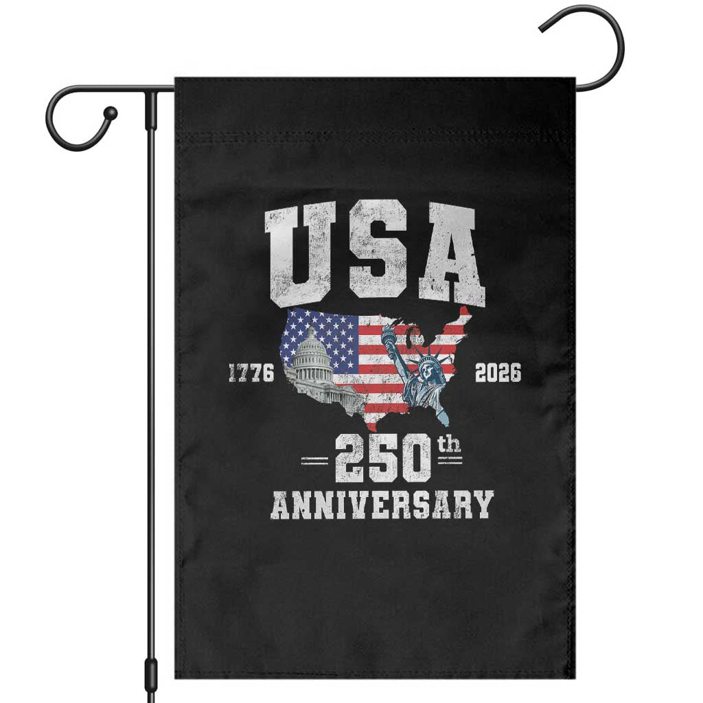 250th Anniversary USA Garden Flag 4th of July America US Flag Patriotic 250 Years American Flag TS10 Black Print Your Wear